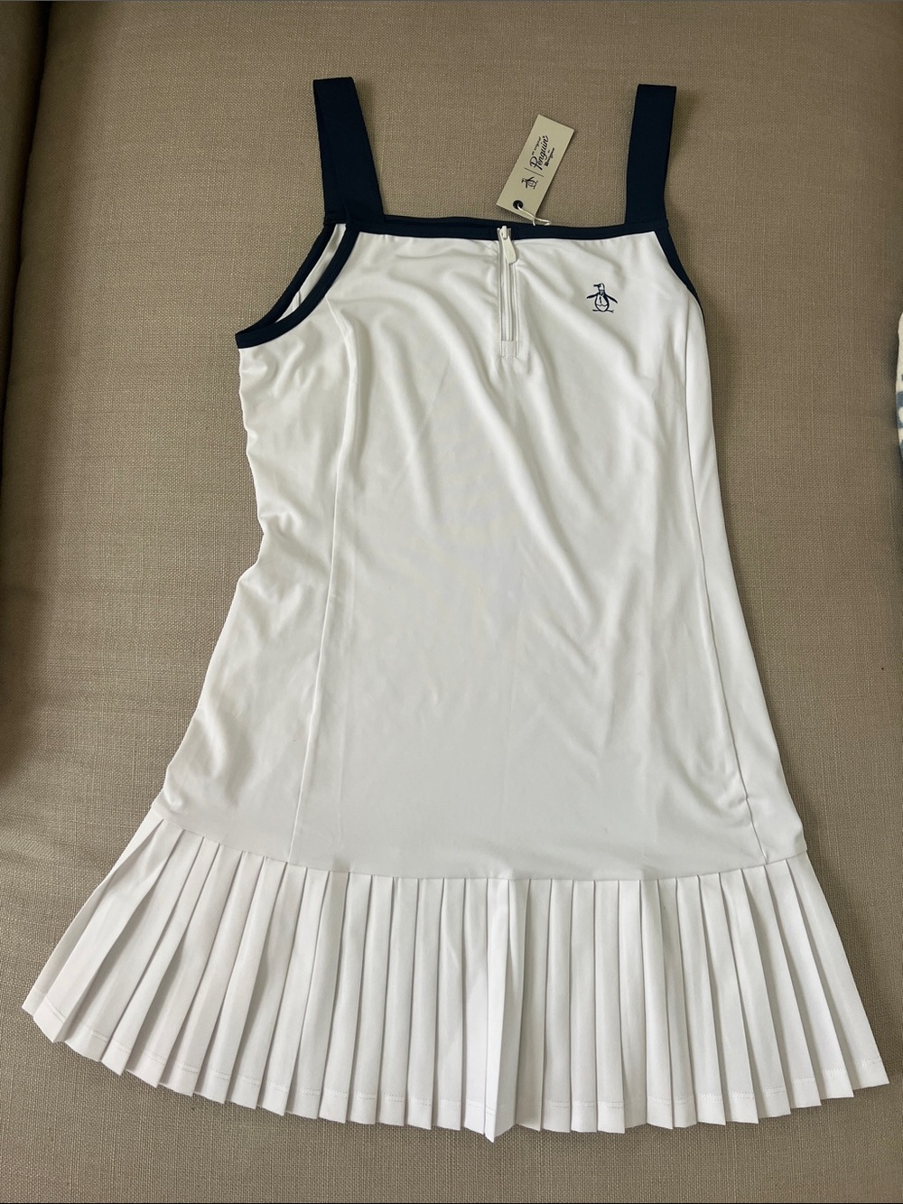 Original Penguin White Dress with Navy Straps